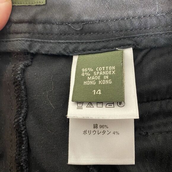 Eddie Bauer Pants Womens 14 Black Mid Rise Stretch Straight Flat Front Preppy - Picture 4 of 13